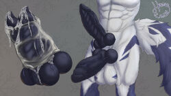 16:9 2_penises 4k absurd_res animal_genitalia animal_penis anthro balls big_balls big_penis bodily_fluids canid canine canine_genitalia canine_penis erection excessive_genital_fluids excessive_precum fox genital_fluids genitals hermez_art hi_res knot knotted_penis male mammal multi_genitalia multi_penis penis precum snowless solo true_fox widescreen