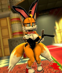 3d_(artwork) big_breasts boiboi9999 branding_mark bunny_costume bunny_ears bunnysuit casino crossgender defeated_heroine eggman_logo miles_prower notepad rule_63 sega sonic_(series) sonic_the_hedgehog_(series) source_filmmaker source_filmmaker_(artwork) tagme tailsko