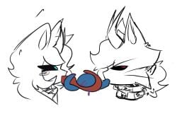 alebrije aroused boyfriend/girlfriend demon_cat(luyx_55) duo felid feline feline_ears female humanoid kissing licking_tongue luyx luyx_55 male mammal tongue tongue_out tongue_wrap