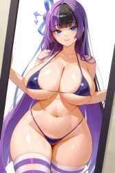 1girls ai_generated breasts female female_only goddess_of_victory:_nikke huge_breasts jien_(nikke) large_breasts long_hair purple_eyes purple_hair voluptuous voluptuous_female