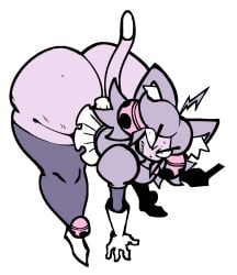 1girls 2026 2d 2d_(artwork) angry angry_expression ass bells bent_over big_ass big_butt bottom_heavy bottomless bottomless_female cat_ears cat_girl cat_humanoid cat_tail catgirl clothed clothing color colored deltarune deltarune_chapter_5 digital_drawing_(artwork) digital_media_(artwork) fat_ass fat_butt feline feline_humanoid female female_only huge_ass huge_butt humanoid irritable_ghost_(deltarune) mad_dummy mad_mew_mew middle_finger nanodude78 purple_body purple_hair purple_skin simple_background skirt solo tail thick_ass thick_butt undertale_(series) white_background