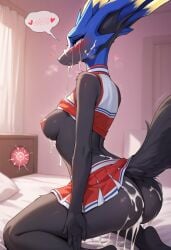 after_sex after_vaginal ai_generated cheerleader_uniform creampie cum_in_pussy cum_inside leaking_cum pokemon_(species) vaginal xerneas