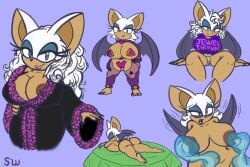 3:2 alternate_hairstyle anthro bat bathrobe bedroom_eyes big_breasts big_butt breasts butt cleavage clothed clothing eyes_closed female genitals hair hi_res huge_breasts jumpsuit looking_at_viewer mammal messy_hair narrowed_eyes navel nipple_fetish nipple_play nipple_slip nipple_suck nude open_clothing open_robe robe rouge_the_bat seductive sega shadowwalk shirt solo sonic_the_hedgehog_(series) sucking t-shirt tentacles thick_thighs topwear vulva wide_hips