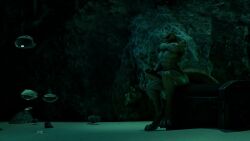 1boy 3d 3d_animation abs aquablaze balls blender bubbles buff cave cum darkness happy holding_breath male masturbation muscles muscular naked nude original pecs penis relief sand sitting snake solo tagme treasure_chest underwater video water