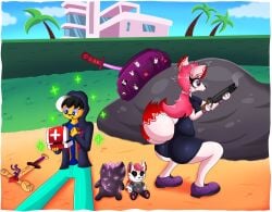 fat_ass fortnite furry furry_female furry_male kimiko_(fortnite) kimiko_five-tails kimiko_five_tails kitsune luh1yt sprite_(fortnite)