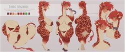 absurd_res annais_gingerman_(cpt.maverick) anthro big_breasts breasts choker cpt.maverick female giraffe giraffid hair hi_res huge_breasts huge_nipples long_tongue mammal masai_giraffe model_sheet oouna overweight overweight_female red_hair sagging_breasts tongue