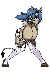 big_breasts big_nipples breast_expansion breasts breasts_bigger_than_head brown_nipples colossal_breasts lady_ironande massive_breasts milk milking skullgirls valentine_(skullgirls)