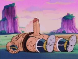 bara boner dragon_ball dragon_ball_z edit erection male male_only muscles nappa penis reclamon screen_capture screencap screenshot screenshot_edit solo