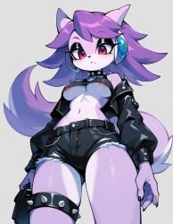 ai_generated anthro aquatic_dragon dragon female female_protagonist freedom_planet freedom_planet_2 goth looking_at_viewer sash_lilac video_games water_dragon webkun