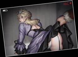 cloud_strife crossdressing final_fantasy_vii final_fantasy_vii_remake gay recording skyfiss yaoi