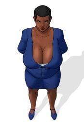 1girls 2024 amanda_waller big_breasts black_eyes black_hair blue_clothing blue_shoes blue_skirt blue_suit breasts brown_body brown_skin business_suit chubby chubby_female cleavage cleavage_overflow clothed clothed_female clothing dark-skinned_female dark_skin dc dc_comics deep_cleavage ear_piercing ear_ring earrings female female_only frown frowning fully_clothed hair hands_behind_back high-angle_view jewelry lipstick looking_at_viewer makeup mature mature_female mature_woman milf necklace piercing red_lipstick shadow shoes short_hair simple_background skirt solo solo_female standing suicide_squad suit white_background