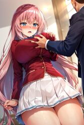 ai_generated big_breasts breast_grab breasts classroom_of_the_elite embarrassed embarrassed_female ichinose_honami_(cote) sex tagme