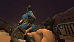 3d animated ass big_breasts big_butt bodysuit breasts buttjob cowgirl_position desert faceless_male female fempyro garrison_cap gas_mask gif gloves human latex male military military_hat military_uniform muscles naked nude outdoor outside pecs penis pyro pyro_(team_fortress_2) source_filmmaker straight tank tappysfm team_fortress_2 thighhigh_boots vehicle