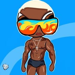 african african_male afro-latino bulge dark-skinned_male dark_skin edson_santos_(eu_edson) gay_pornstar grande_simões latino male male_only melanin muscles muscular muscular_male onlyfans_model porn_star powerpuff_girls_edit real_person sunglasses tattoos