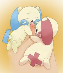 anthro cum hi_res licking minun nintendo oral penis plussle pokémon_(species) pokemon pokemon_(species) tongue tongue_out trashman video_games