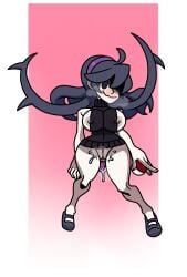 big_breasts bulge cosplay filia_(skullgirls) hex_maniac hex_maniac_(cosplay) lady_ironande nipples pokemon pussy_juice skullgirls spread_legs