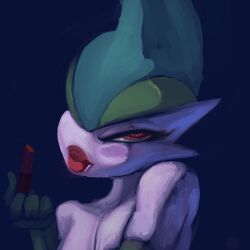 gallade generation_4_pokemon humanoid lipstick low_res makeup male mrlusty nintendo pokemon pokemon_(species) solo