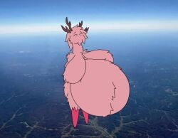 absurd_res anthro antlers belly belly_fur belly_hair big_belly big_breasts bird's-eye_view body_hair breasts cryptid female fur hair happy hi_res high-angle_view horn huge_belly huge_breasts hyper hyper_belly hyper_breasts kaiju macro macro_female macro_march mandro22 monster obese obese_anthro obese_female overweight overweight_anthro overweight_female photo_background photography_(artwork) solo titan_(disambiguation) trevor_henderson watch_tower_(trevor_henderson)