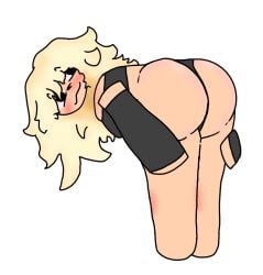 bending_over black_panties black_top blonde_hair female girl huge_ass huge_butt huge_thighs roblox robloxian sempikv showing_ass small_breasts tan_skin