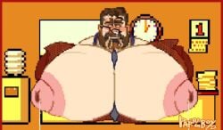 animated bara bara_tiddies bara_tits beard big_breasts big_chest breastmilk breathing_heavily brown_hair carressing_breasts cleavage disembodied_hands disembodied_penis facial_hair gaping gaping_nipples gay glasses groping_breasts groping_chest honey_(alucardsamun) huge_breasts huge_chest lactating leaking_nipples longer_than_30_seconds male male_cleavage male_lactation male_only milk milk_stain moustache mp4 nipple_bulge nipple_fucking nipple_penetration nipples nipples_leaking_cum nipples_visible_through_clothing open_mouth orgasm_face paprikaboy sound tie_between_breasts video