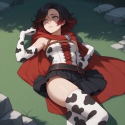 1girls ai_generated female female_only female_protagonist human kastakanin mommy ruby_rose rwby solo