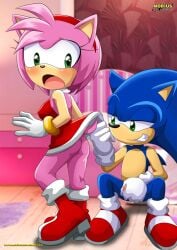 amy_rose ass bbmbbf blue_skin blush clothes_lift colored_skin dress dress_lift furry gloves green_pupils grin looking_back masturbation nipples nipples_through_clothes nipples_visible_through_clothing no_panties open_mouth palcomix penis penis_grab pink_skin red_dress sega shoes smile sonic_(series) sonic_the_hedgehog sonic_the_hedgehog_(series) squatting white_gloves