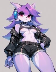 ai_generated anthro aquatic_dragon dragon female female_protagonist freedom_planet freedom_planet_2 goth looking_at_viewer sash_lilac video_games water_dragon webkun