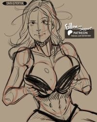 1girls breast_grab breast_squeeze breast_squish breasts breasts_bigger_than_head celebrity character_request darkstrator female female_only human human_only light-skinned_female light_skin marvel marvel_comics patreon pixiv sketch