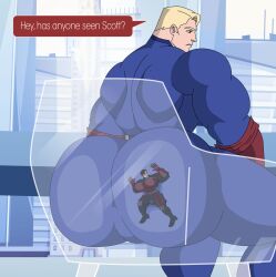 2boys antman avengers:_endgame big_ass big_ass_(male) blonde_hair blonde_hair brown_hair buttcrush captain_america captain_america_(series) giant giant_male gigantic_ass huge_ass macro macrophilia male male/male male_only marvel mcu muscular muscular_back sajoker scott_lang sitting_on_another sitting_on_person size_difference steve_rogers superhero unaware_buttcrush