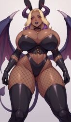 1female 1girls ai_generated ass big_ass big_breasts blonde_hair breasts bunnysuit cleavage cleavage_overflow dark_skin dyed_hair female female_only gigantic_breasts heart_tail huge_breasts large_breasts massive_breasts mature mature_body mature_figure mature_woman milf mommy solo solo_female succubus thick thick_ass thick_thighs thighs voluptuous voluptuous_female wide_hips