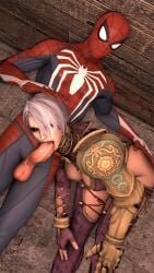 3d blowjob breasts crossover eastern_and_western_character isabella_valentine ivy_valentine male/female marvel peter_parker sex soul_calibur spider-man spider-man_(series)