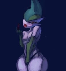 crossdressing gallade generation_4_pokemon humanoid lipstick makeup male male_only pokémon_(species) pokemon pokemon_(species)