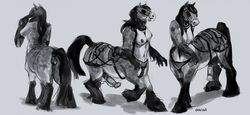 1futa animal_genitalia animal_penis big_penis blinders breasts bridle equid equine equine_penis equine_taur eyewear furry futanari harness herm horsecock intersex invalid_tag mammal oouna penis pussy solo solo_futa tack taur