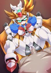 10s 1girls ahe_gao android blonde_hair breasts cum cum_inside female green_eyes gundam highres humanoid long_hair mecha navel penis pochincoff purple_pussy pussy pussy_juice robot robot_girl sd_gundam sd_gundam_sangokuden sex shukuyuu_gundam uncensored vaginal_penetration