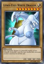 2d anthro blue-eyes_white_dragon blue_eyes blue_nipples blush breasts card card_game curvy curvy_female curvy_figure detailed_background dragon dragoness duel_monster english_text female female_dragon female_focus female_only gonda large_breasts long_eyelashes looking_at_viewer nude nude_female scales scalie sharp_teeth tail text thick_thighs white_body white_skin yu-gi-oh! yu-gi-oh!_duel_monsters