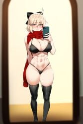 ai_generated bikini fate_(series) mirror_selfie okita_souji_(fate)_(all) okita_souji_(swimsuit_assassin)_(fate)