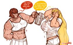 arcquosnsfw capcom female large_breasts marisa_rossetti muscular muscular_female oil oiled_body original_character sharky(arcquosnsfw) street_fighter street_fighter_6