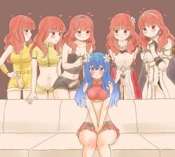 1girls 5futas alternate_costume azumanishiki bangs bare_arms bare_midriff bare_shoulders bare_thighs bikini bikini_skirt blue_eyes blue_hair blush breasts caeda_(fire_emblem) caeda_(summer)_(fire_emblem) celica_(fire_emblem) celica_(valentine)_(fire_emblem) celica_(warrior_princess)_(fire_emblem) censored cleavage clone clothed clothing collarbone couch covered_nipples dress earrings elbow_gloves erection female fire_emblem fire_emblem:_mystery_of_the_emblem fire_emblem:_shadow_dragon_and_the_blade_of_light fire_emblem_echoes:_shadows_of_valentia fire_emblem_heroes fire_emblem_warriors flower fully_clothed futanari gloves hair_flower happy harem heart hearts_around_head human imminent_sex light-skinned_female light-skinned_futanari light_skin long_hair looking_at_viewer medium_breasts meme midriff mosaic_censoring mostly_clothed navel nintendo official_alternate_costume on_couch open_mouth orange_eyes orange_hair own_hands_together pelvic_curtain piper_perri_surrounded red_bikini red_hair red_swimsuit short_sleeves shorts shoulders sitting small_breasts smile swimsuit tank_top thighs tiara