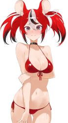 1girls bikini byeon_dha cleavage female hakos_baelz hololive hololive_english hololive_english_-council- hololive_english_-promise- large_breasts red_hair solo twintails virtual_youtuber