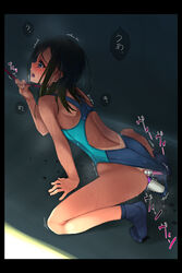 1girls anal anal_object_insertion ankle_socks anklehighs anus ass back black_hair black_socks blue_eyes blue_legwear blue_swimsuit blush bondage censored collar competition_swimsuit crying crying_with_eyes_open double_penetration female highres kneeling leash long_hair mosaic_censoring murakami_suigun object_insertion one-piece_swimsuit one-piece_tan open_mouth original pussy sex_toy slave socks spread_legs sweat sweatdrop swimsuit tan tanline tears teeth trembling vaginal_object_insertion vaginal_penetration vibrator vibrator_under_clothes vibrator_under_swimsuit