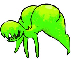 ass ass_focus big_ass big_butt big_mouth breedable eyeless female female_focus female_only green_body green_skin horror_(nuclear_throne) monster no_eyes nuclear_throne posing shortstack small_female thick_ass thick_legs toxic