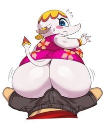 2021 animal_crossing anthro ass big_ass big_breasts big_butt breasts bulge buttjob clothed clothing dry_humping duo edit edited elephant elephantid female female_focus genitals hi_res hot_dogging huge_ass huge_butt human human_on_anthro interspecies male male/female mammal margie_(animal_crossing) nintendo penis proboscidean sitting_on_penis solo_focus sssonic2 twitter video_games villager_(animal_crossing)