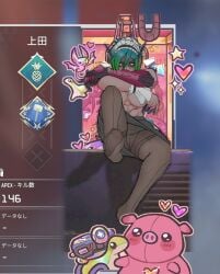 abs alter_(apex_legends) apex_legends foot_fetish footwear looking_at_viewer maid_headdress pantyhose ueda8039 underwear