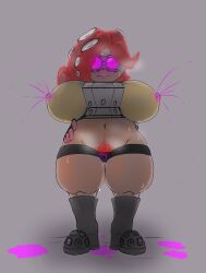 breasts fuzzy_(splatoon) fuzzy_octoling goggles hairy_pussy huge_breasts huge_thighs jpm lactation lactation_through_clothes nintendo nipple_bulge nipple_piercing octoling solo splatoon sweat tight_clothing unusual_lactation wet_pussy