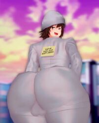 1boy anus ball_bulge beanie big_balls bussy exposed_ass fat_ass femboy inviting inviting_to_sex koikatsu original solas_(artist) sticky_note tagme trap twerking video zeke_doppel