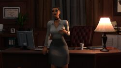 1girls 3d 3d_(artwork) big_breasts business_attire choker clothed clothed_female collar dress earrings female female_only fortnite fully_clothed hoop_earrings hulk_(series) jennifer_walters jennifer_walters_(fortnite) looking_at_viewer marvel marvel_comics office office_clothing office_lady seductive_look she-hulk skirt solo unknown_artist