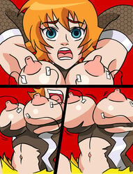 breast breast_expansion breast_explosion breasts busty deadlywithpaper expansion growing growth huge_breasts igawa_sakura jaysonblade large_breasts nude open_mouth taimanin_(series) taimanin_asagi topless