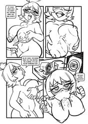 blowjob comic dumfer fellatio female gerph large_breasts monochrome paizuri skarp_world