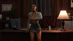 big_ass big_breasts big_thighs collar dress fortnite jennifer_walters jennifer_walters_(fortnite) marvel office office_lady she-hulk skirt