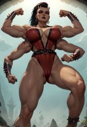 4_arms abs ai_generated bazoombasakimbo big_breasts breasts cameltoe female fit fit_female mortal_kombat multi_arm multi_limb muscular muscular_female sheeva shokan sling_bikini thick_thighs